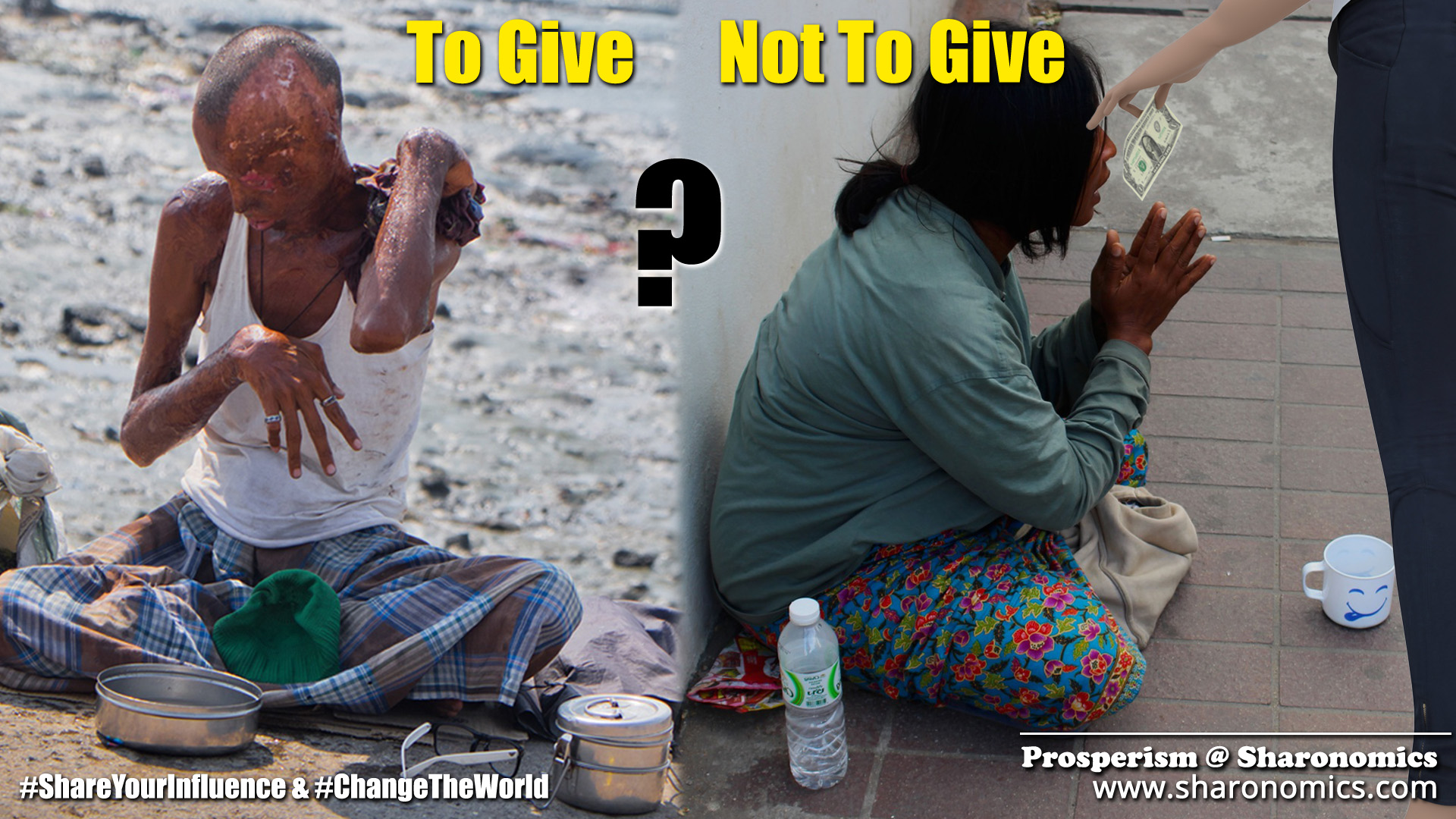 sharonomics, algoshare, prosperism, autonio, poverty, charity, #shareyourinfluence, #changetheworld, give, not give